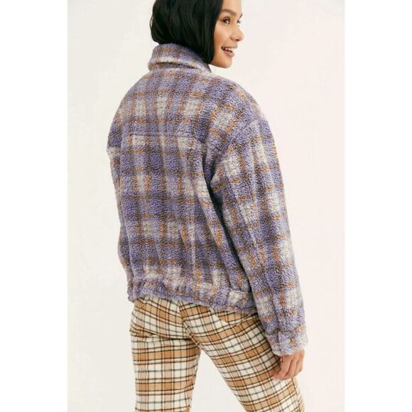 Free People Faded Dreams Cozy Trucker Jacket Periwinkle Size XS - Picture 2 of 12